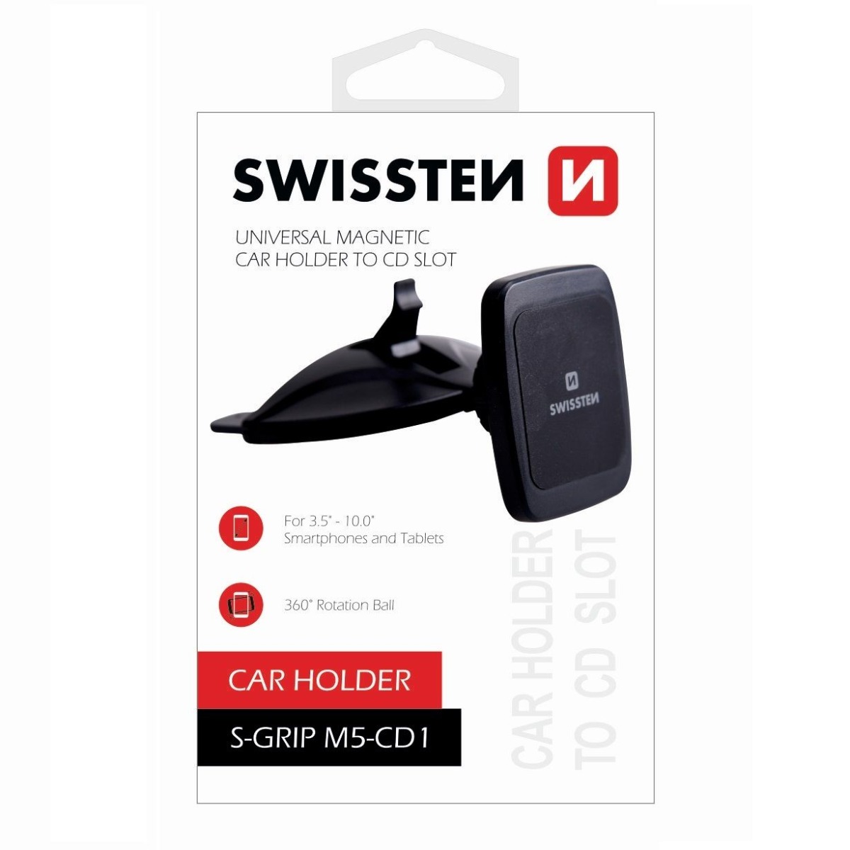 Suport Auto Swissten S-GRIP M5-CD1 pentru tableta Magnetic Negru thumb